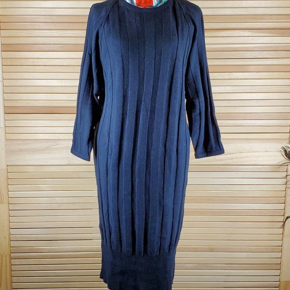 Macho Dresses & Skirts - Vintage 80s black sweater dress Made in Austria